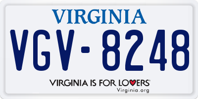 VA license plate VGV8248