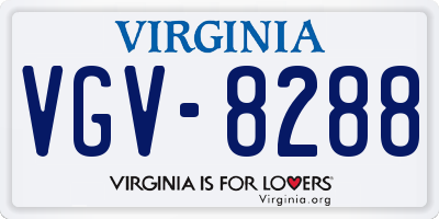 VA license plate VGV8288