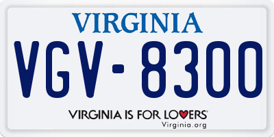 VA license plate VGV8300