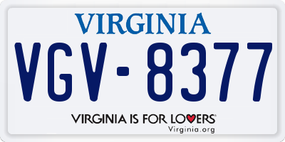 VA license plate VGV8377