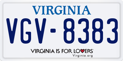 VA license plate VGV8383