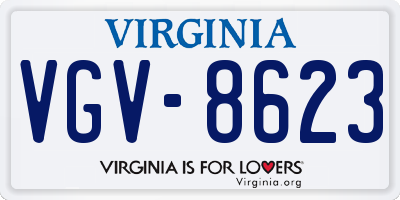 VA license plate VGV8623