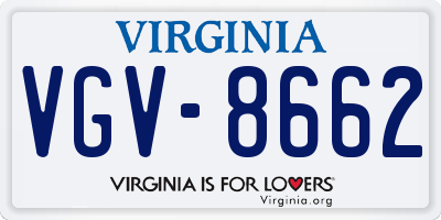 VA license plate VGV8662