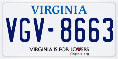 VA license plate VGV8663