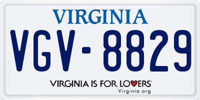 VA license plate VGV8829
