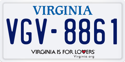 VA license plate VGV8861
