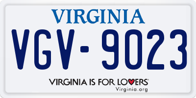 VA license plate VGV9023