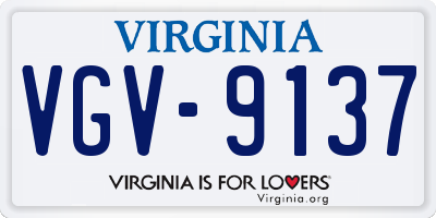 VA license plate VGV9137