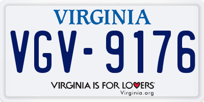 VA license plate VGV9176