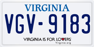 VA license plate VGV9183