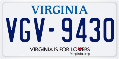 VA license plate VGV9430