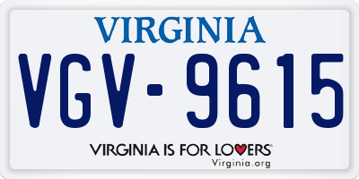 VA license plate VGV9615