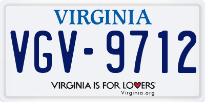 VA license plate VGV9712