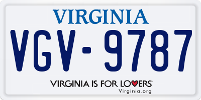 VA license plate VGV9787
