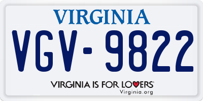 VA license plate VGV9822
