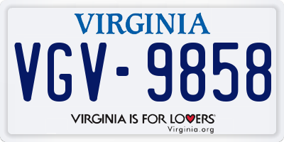 VA license plate VGV9858