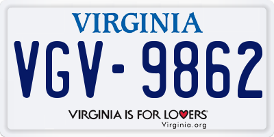 VA license plate VGV9862