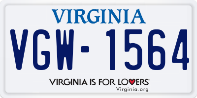 VA license plate VGW1564