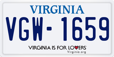 VA license plate VGW1659