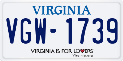 VA license plate VGW1739