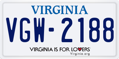 VA license plate VGW2188