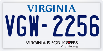 VA license plate VGW2256