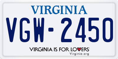VA license plate VGW2450