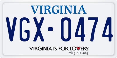 VA license plate VGX0474
