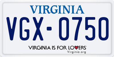 VA license plate VGX0750