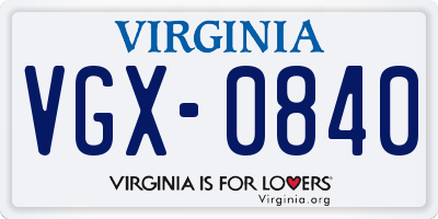 VA license plate VGX0840