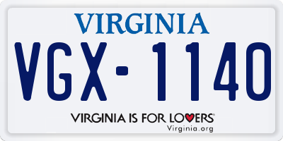 VA license plate VGX1140