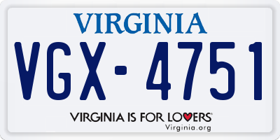 VA license plate VGX4751