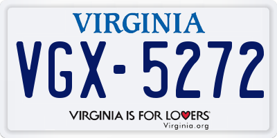 VA license plate VGX5272