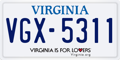 VA license plate VGX5311