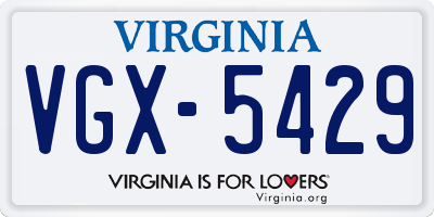 VA license plate VGX5429