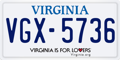 VA license plate VGX5736