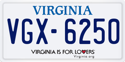 VA license plate VGX6250