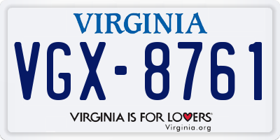 VA license plate VGX8761