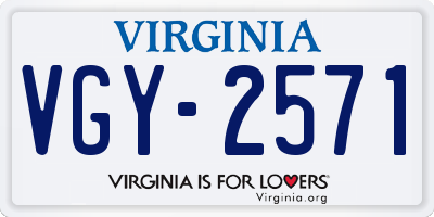 VA license plate VGY2571