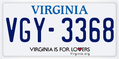 VA license plate VGY3368