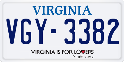 VA license plate VGY3382