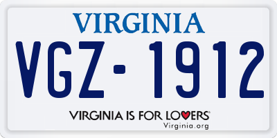 VA license plate VGZ1912