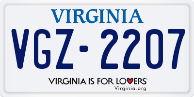 VA license plate VGZ2207