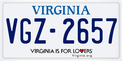 VA license plate VGZ2657