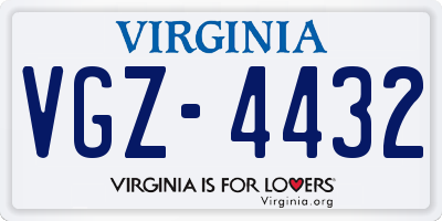 VA license plate VGZ4432