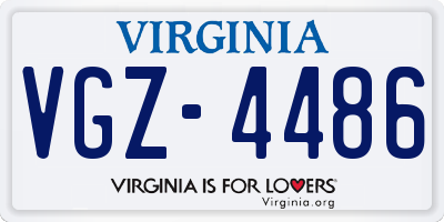 VA license plate VGZ4486