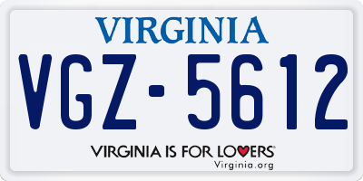 VA license plate VGZ5612