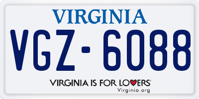 VA license plate VGZ6088