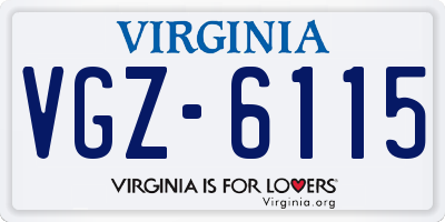 VA license plate VGZ6115