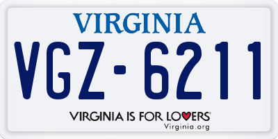 VA license plate VGZ6211